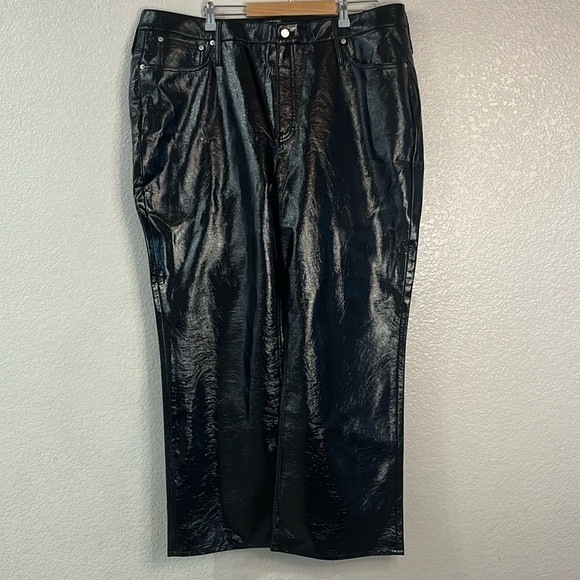J. Crew Collection Black Faux Leather Pants Size 36/29 - Picture 1 of 5
